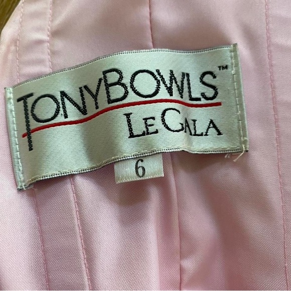 SOLD - DO NOT BUY y2k Tony Bowls le Gala Pink Beaded Fairy Prom Dress - sz 6 - Picture 4 of 14